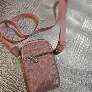 Claire's Shimmering Pink Crossbody Bag